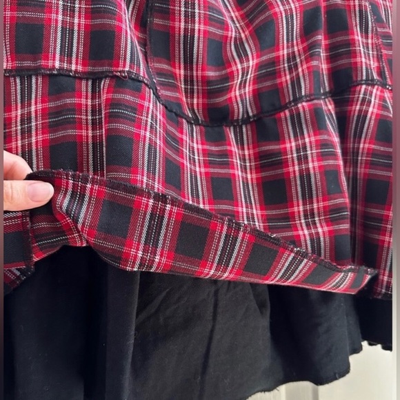 Punk Red Plaid Mini Skirt - Picture 2 of 5